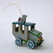 Vintage Wooden Car Christmas Ornament - Folk Horseless Carriage