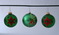 Decorated Green Glass Globe Christmas Ornaments - 3 - Germany