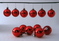 Red Glass Globe Christmas Ornaments - 12 - USA