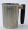Pewter Tankard With Wooden Handle - Sleek Silhouette