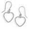 Textured Open Heart French Wire Earrings