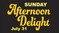 Sunday Afternoon Delight Singles Party