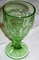 Green Federal Glass -- Colonial Block/Fluted Rope Pattern