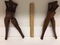 Estate 1950 Retro Vintage Pair Folk Art Wood Nutcrackers