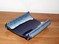 pottery BUTTER DISH glazed blue and white