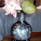 Vase: Korean Mother of Pearl Peacock Vase with Stool