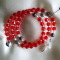 Red Faceted Coil Wrap Around 5 Decade Rosary Bracelet