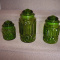 ED SMITH 3 PCE GREEN CANISTERS VINTAGE