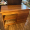 Wooden chest of drawers, shelves