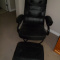 2 Leather Reclining Chairs & Stools