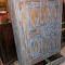 Antique Boho Eclectic Cabinet Chest Rustic Blue Carved Armoire