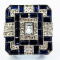 Ring: Art Deco Blue & White Diamante Statement Ring