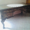 GORGEOUS BROWN WOOD DESK~OFFICE~VINTAGE TABLE+BLACK OFFICE CHAIR