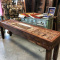 Antique Extra Long Console Table Tribal CARVING Stone Arch