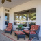 Patio chairs (2) with ottomans and end table