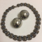 Costume Jewelry Necklace w/Faux Pearls & Earring Set
