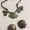 Costume Jewelry Old Silver Necklace and Earrings