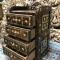 2 Rustic Carved CHEST of drawers Tables
