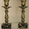 Candle Holders: Brass And Marble