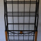 Bakers Rack 4 tier black metal with wood accent, glass shelf