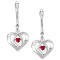 Silver Diamond & Created Ruby Earrings - SKU: MJGO-ROL2165R