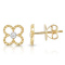 14kyw Flower Studs Earrings With Diamonds
