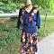 Anthony Sicari Navy Floral Top & Skirt Set