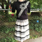 Leslie Fay Black & White Top & Skirt Set