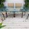 VINTAGE SALTERINI WROUGHT IRON & GLASS TABLE