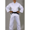 A single weave, medium weight, bleached white Judo uniform of ex