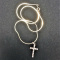 16 Inch Gold tone Chain & 12 CZ Cross