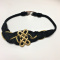 Black & Gold Stretchy Belt w/ Hook & Loop