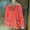 Ladies Coral Colored Large White Stag Zip Jacket