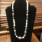 16 Inch White & Gray Bead Fashion Necklace