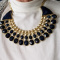 Necklace: Gold Tone & Blue Large Necklace