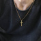 Buy Popular Yellow Gold Solid Diamond-Accented Cross Necklaces F