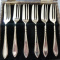 Electroplated silver desert forks