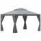 10x13ft Garden Gazebo Double-Tiered with Curtain