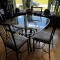 Glass dining room table and 4 chairs