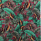 Fabric 2 yards Tropical Fish & Leaves