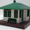 Model Train Station with Three Cars