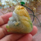 Certified Yellow Burma Natural A Jade jadeite Pendant Phoenix Ne