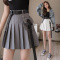 Women Pocket A-Line Skirt Summer High Waist Jk Pleated Mini Shor