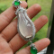 Icy White Jade Pendant Hand-carved Silver 925 Vase Grade A 001