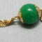Vintage 18K Yellow Gold Jade Necklace Pendant Bracelet Charm Tas