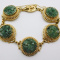 Rare CHINESE Solid 14k Yellow Gold / Carved Jade / Pearls Ladies