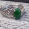 AUTHENTIC JADEITE RING PT-750 WITH CUBIC ZIRCON SIZE 5.5