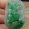 Certified Green 100% Natural A Jade jadeite pendant Bat Lotus Fl