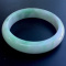 VINTAGE 14mm WIDE CELADON GREEN JADE JADEITE GEMSTONE CARVED 6"