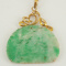 Vintage 14k Yellow Gold Carved Jade Pendant